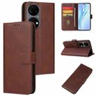 For Huawei P50 Calf Texture Buckle Flip Leather Phone Case(Brown) - 1