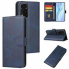 For Honor V40 5G Calf Texture Buckle Flip Leather Phone Case(Blue) - 1