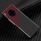 For Huawei Mate 30 Carbon Fiber Texture Shockproof Phone Case(Red+Black) - 1
