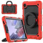 For Samsung Galaxy Tab A7 Lite Bracelet Holder Silicone + PC Tablet Case(Red) - 1