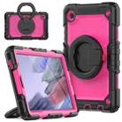 For Samsung Galaxy Tab A7 Lite Bracelet Holder Silicone + PC Tablet Case(Rose Red) - 1