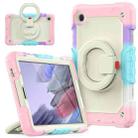 For Samsung Galaxy Tab A7 Lite Bracelet Holder Silicone + PC Tablet Case(Colorful Pink) - 1
