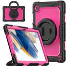 For Samsung Galaxy Galaxy Tab A8 Bracelet Holder Silicone + PC Tablet Case(Rose Red) - 1