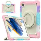 For Samsung Galaxy Galaxy Tab A8 Bracelet Holder Silicone + PC Tablet Case(Colorful Pink) - 1