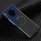 For Huawei Mate 30 Magnetic Magsafe Carbon Fiber Texture Shockproof Phone Case(Blue+Black) - 1