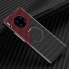 For Huawei Mate 30 Magnetic Magsafe Carbon Fiber Texture Shockproof Phone Case(Red+Black) - 1