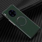 For Huawei Mate 30 Pro Magnetic Magsafe Carbon Fiber Texture Shockproof Phone Case(Green) - 1