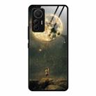 For Xiaomi 12 Lite Colorful Painted Glass Phone Case(Moon) - 1