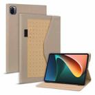 For Xiaomi Pad 5 Business Storage Leather Tablet Case(Khaki) - 1