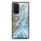For Xiaomi 12 Lite Marble Pattern Glass Protective Case(Beach) - 1