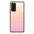 For Xiaomi 12 Lite Gradient Color Glass Case(Yellow Pink) - 1