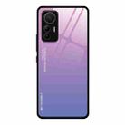 For Xiaomi 12 Lite Gradient Color Glass Case(Pink Purple) - 1