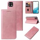 For Samsung Galaxy A22 5G Calf Texture Magnetic Flip Leather Phone Case(Rose Gold) - 1