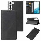 For Samsung Galaxy S22 5G Calf Texture Magnetic Flip Leather Phone Case(Black) - 1