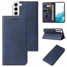 For Samsung Galaxy S22 5G Calf Texture Magnetic Flip Leather Phone Case(Blue) - 1
