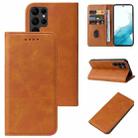 For Samsung Galaxy S22 Ultra 5G Calf Texture Magnetic Flip Leather Phone Case(Khaki) - 1