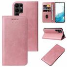For Samsung Galaxy S22 Ultra 5G Calf Texture Magnetic Flip Leather Phone Case(Rose Gold) - 1
