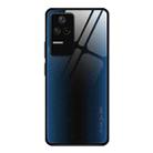 For Xiaomi Redmi K40S Texture Gradient Glass Protective Case(Blue) - 1