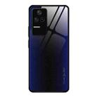 For Xiaomi Redmi K40S Texture Gradient Glass Protective Case(Dark Blue) - 1