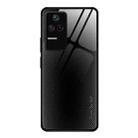 For Xiaomi Redmi K40S Texture Gradient Glass Protective Case(Black) - 1