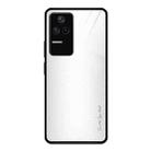 For Xiaomi Redmi K40S Texture Gradient Glass Protective Case(White) - 1