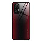 For Xiaomi 12 Lite Texture Gradient Glass Protective Case(Red) - 1