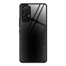 For Xiaomi 12 Lite Texture Gradient Glass Protective Case(Black) - 1