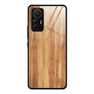 For Xiaomi 12 Lite Wood Grain Glass Protective Case(Yellow) - 1