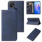 For OPPO A15 Calf Texture Magnetic Flip Leather Phone Case(Blue) - 1