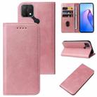 For OPPO A15 Calf Texture Magnetic Flip Leather Phone Case(Rose Gold) - 1