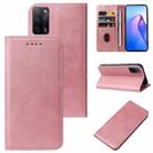 For OPPO A55 5G Calf Texture Magnetic Flip Leather Phone Case(Rose Gold) - 1