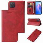 For OPPO A92s Calf Texture Magnetic Flip Leather Phone Case(Red) - 1