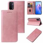 For OPPO A93 5G Calf Texture Magnetic Flip Leather Phone Case(Rose Gold) - 1