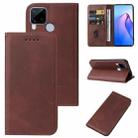 For Realme C15 Calf Texture Magnetic Flip Leather Phone Case(Brown) - 1