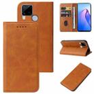 For Realme C15 Calf Texture Magnetic Flip Leather Phone Case(Khaki) - 1