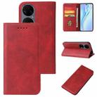 For Huawei P50 Calf Texture Magnetic Flip Leather Phone Case(Red) - 1