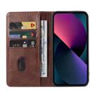 For Huawei P50 Calf Texture Magnetic Flip Leather Phone Case(Brown) - 3