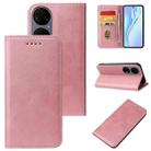 For Huawei P50 Calf Texture Magnetic Flip Leather Phone Case(Rose Gold) - 1