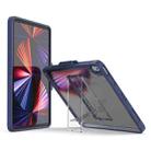 Mutural Transparent Holder Tablet Case For iPad 10.2 2021 / 2020 / 2019 / 10.5(Navy Blue) - 1