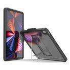 Mutural Transparent Holder Tablet Case For iPad 10.2 2021 / 2020 / 2019 / 10.5(Black) - 1