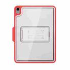 Mutural Transparent Holder Tablet Case For iPad Air 2022/ 2020 10.9(Red) - 2
