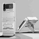 For Samsung Galaxy Z Flip4 Carapace All-round Shockproof Phone Case with Hinges(Silver) - 1