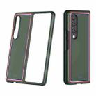 For Samsung Galaxy Z Fold4 Skin Feel Painted Frosted Phone Case(Checkered Green) - 1