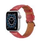 Genuine Leather Watch Band For Apple Watch Ultra 49mm / Series 8&7 45mm / SE 2&6&SE&5&4 44mm / 3&2&1 42mm(Red) - 1