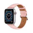 Genuine Leather Watch Band For Apple Watch Ultra 49mm / Series 8&7 45mm / SE 2&6&SE&5&4 44mm / 3&2&1 42mm(Pink) - 1