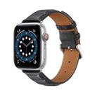 Genuine Leather Watch Band For Apple Watch Series 8&7 41mm / SE 2&6&SE&5&4 40mm / 3&2&1 38mm(Black) - 1