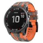 For Garmin Fenix 7 Camouflage Silicone Watch Band(Orange) - 1