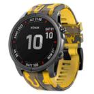 For Garmin Fenix 7 Camouflage Silicone Watch Band(Yellow) - 1