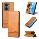 For vivo Y77 5G AZNS Magnetic Calf Texture Leather Phone Case(Light Brown) - 1