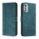 For Motorola Moto E32 Retro Skin Feel Horizontal Flip Leather Phone Case(Army Green) - 1